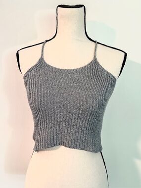 Knit crop tank top